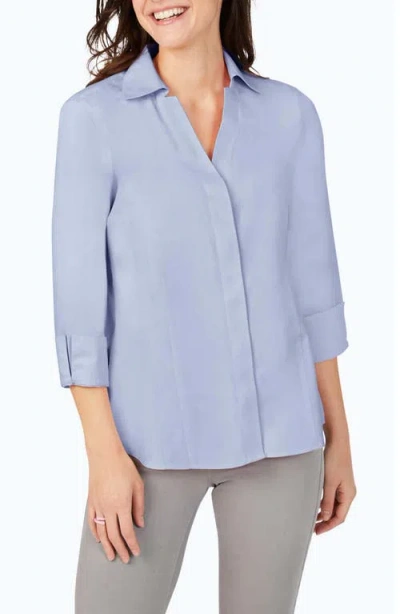 Foxcroft Taylor Fitted Non-iron Shirt In Blue