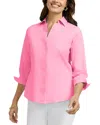Foxcroft Taylor Long Sleeve Stretch Button-up Shirt In Pink Sea G