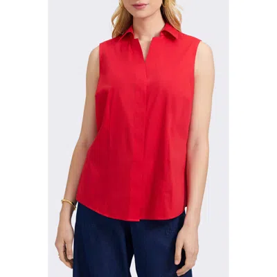 Foxcroft Taylor Non-iron Sleeveless Shirt In Red