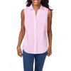 Foxcroft Taylor Non-iron Sleeveless Shirt In Pink Whisper