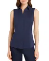 Foxcroft Taylor Sleeveless Non-iron Stretch Shirt In Navy