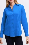 Foxcroft Taylor Stretch Shirt In Cobalt Blue