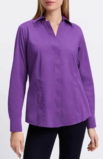 Foxcroft Taylor Stretch Shirt In Purple Topaz