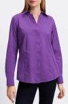 Foxcroft Taylor Stretch Shirt In Purple Topaz