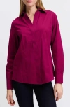 Foxcroft Taylor Stretch Shirt In Sangria
