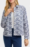 Foxcroft Thelma Cotton Eyelet Jacket In White/navy