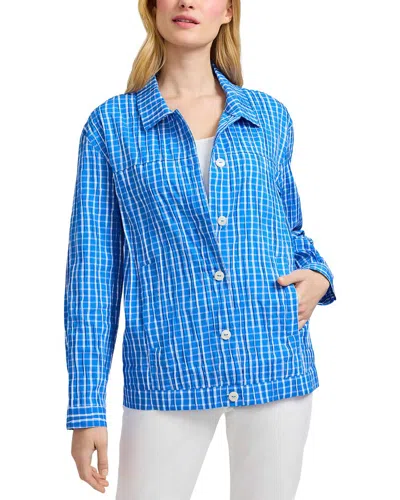 Foxcroft Thelma Crewneck Jacket In Blue