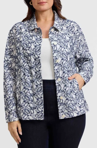 FOXCROFT FOXCROFT THELMA EMBROIDERED EYELET JACKET