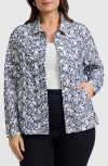Foxcroft Carolina Floral Embroidered Cotton Button-up Shirt In Multi
