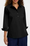 Foxcroft Therese Button Back Popover Shirt In Black