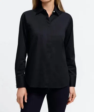 Foxcroft Tunic Blouse With Pearls In Black