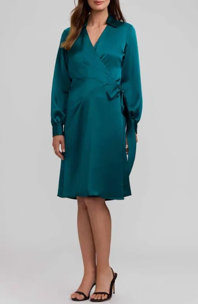 Foxcroft Valentina Seamed Wrap Dress In Green