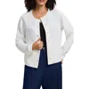 Foxcroft Valerie Crepe Knit Jacket In White