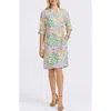 Foxcroft Vena Floral Print Linen Blend Dress In Multi