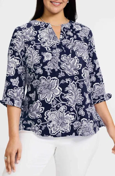 Foxcroft Vena Print Top In Multi