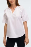 Foxcroft Vicky Stretch Cotton Blend Poplin Top In White