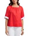 Foxcroft Violet Elbow-sleeve Matte Top In Red