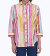 Foxcroft Watercolor Stripe Non-iron Cotton Button-up Shirt In Multi