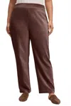 Foxcroft Women's Caden Plus Plush Cord Pant In Chocolate In Brown