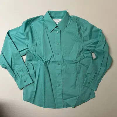 Foxcroft Women's Classic-fit Solid Shirt - Petite In Blue Turquoise