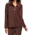 Foxcroft Sammy Corduroy Polo Sweater In Brown