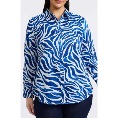 FOXCROFT FOXCROFT ZOEY COTTON BUTTON-UP SHIRT