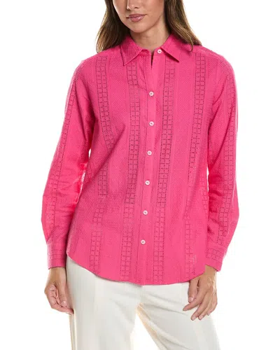 Foxcroft Zoey Eyelet Shirt In Pink