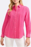 FOXCROFT FOXCROFT ZOEY MIXED STITCH BUTTON-UP SHIRT