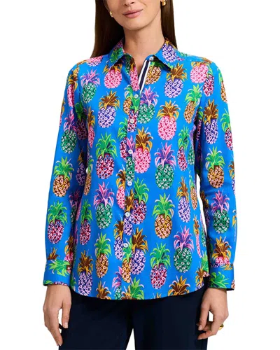Foxcroft Zoey Shirt In Blue