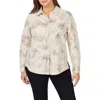 Foxcroft Zoey Tie Dye Cotton Button-up Shirt In Ivory Multi