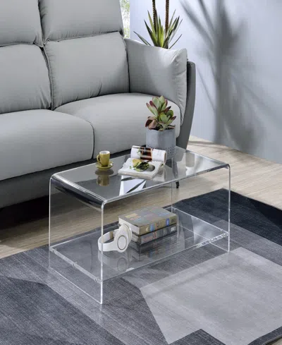 Foxhill Trading Fox Hill Trading Marcus 38" Acrylic Two-tier Coffee Table In Transparent