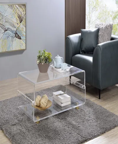 Foxhill Trading Fox Hill Trading Steven 39" Waterfall Acrylic Coffee Table In Transparent
