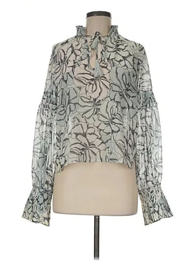 Pre-owned Foxiedox Long Sleeve Blouse In Silver
