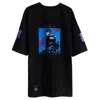 Foxylab New York Men's Black Jersey Oversized T-shirt Blue Method In Black