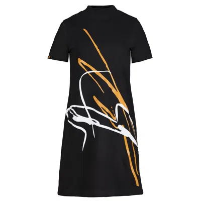 Foxylab New York Women's Black Awaken Elongated Stripe Dress