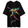 Foxylab New York Women's Unisex Jersey Black T-shirt Tied Heart In Black