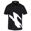 Foxylab New York Women's Unisex Black Polo With White Stripes Awaken In Black