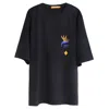 Foxylab New York Women's Unisex Grey Oversized Tee Blue Method In Grey