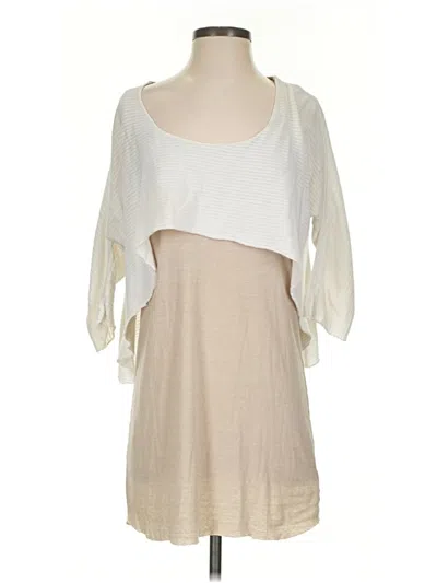 Pre-owned Fp Beach 3/4 Sleeve Top Ivory Scoop Neck Tops