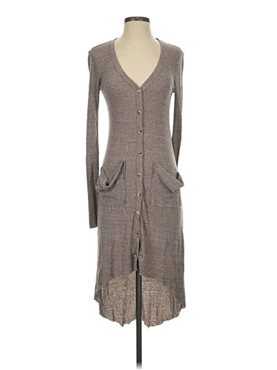 Pre-owned Fp Beach Cardigan Sweater In Gray