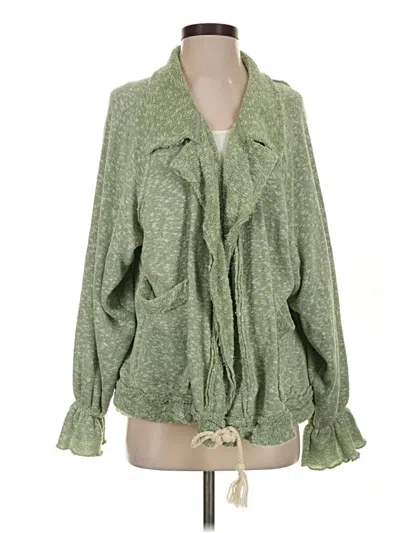 Pre-owned Fp Beach Cardigan Sweater In Green