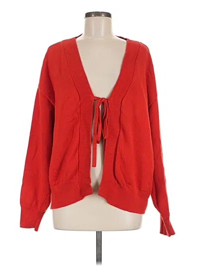 Pre-owned Fp Beach Cardigan Sweater In Red