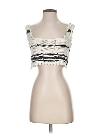 Pre-owned Fp Beach Cardigan Sweater In White