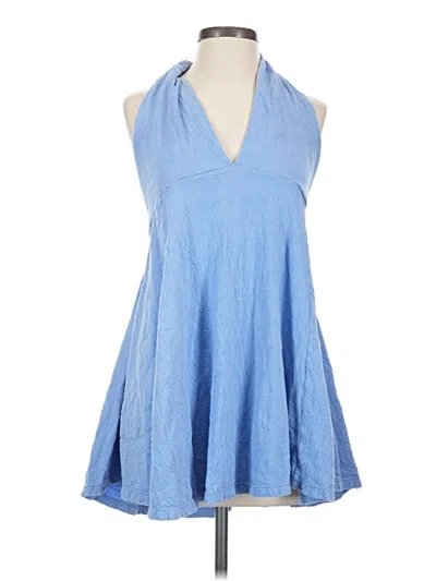 Pre-owned Fp Beach Casual Dress In Blue