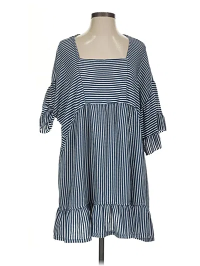 Pre-owned Fp Beach Casual Dress In Blue