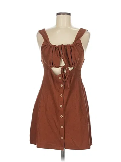 Pre-owned Fp Beach Casual Dress In Brown