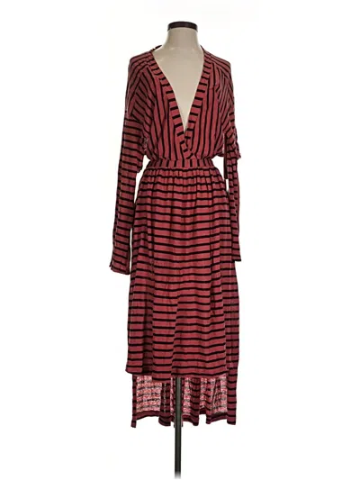 Pre-owned Fp Beach Casual Dress In Burgundy