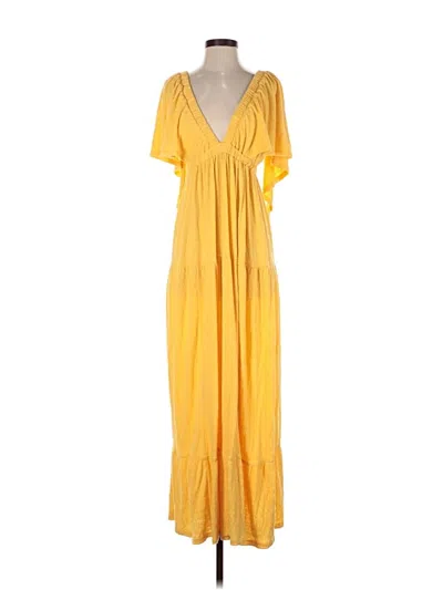 Pre-owned Fp Beach Casual Dress In Yellow
