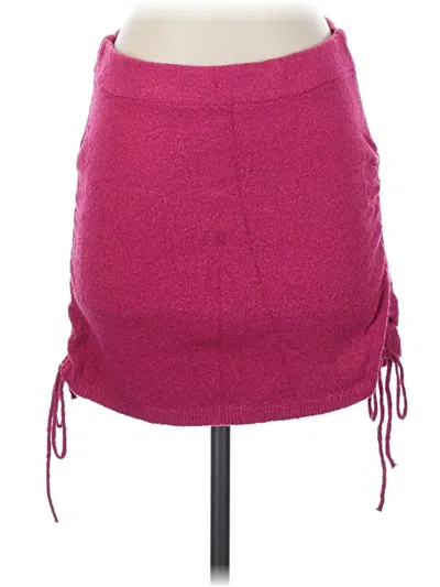 Pre-owned Fp Beach Casual Skirt In Burgundy