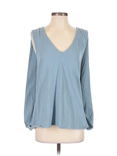 Pre-owned Fp Beach Long Sleeve Blouse In Blue